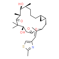 ChemSpider 2D Image | (1S,7S,10R,11S,12S,16S)-7,11-Dihydroxy-8,8,10,12-tetramethyl-3-[(1E)-1-(2-methyl-1,3-thiazol-4-yl)-1-propen-2-yl]-4-oxabicyclo[14.1.0]heptadecane-5,9-dione | C27H41NO5S