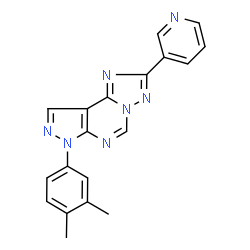ChemSpider 2D Image | 7-(3,4-Dimethylphenyl)-2-(3-pyridinyl)-7H-pyrazolo[4,3-e][1,2,4]triazolo[1,5-c]pyrimidine | C19H15N7