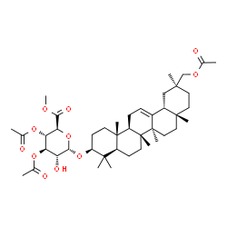 ChemSpider 2D Image | (3beta)-30-Acetoxyolean-12-en-3-yl methyl 3,4-di-O-acetyl-alpha-D-glucopyranosiduronate | C43H66O11