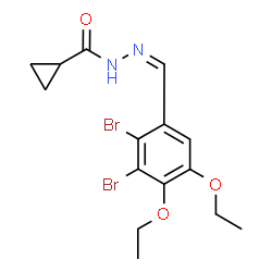 ChemSpider 2D Image | N'-[(Z)-(2,3-Dibromo-4,5-diethoxyphenyl)methylene]cyclopropanecarbohydrazide | C15H18Br2N2O3