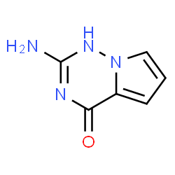 ChemSpider 2D Image | 2-Aminopyrrolo[2,1-f][1,2,4]triazin-4(1H)-one | C6H6N4O