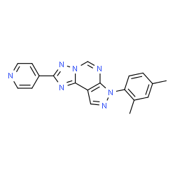 ChemSpider 2D Image | 7-(2,4-Dimethylphenyl)-2-(4-pyridinyl)-7H-pyrazolo[4,3-e][1,2,4]triazolo[1,5-c]pyrimidine | C19H15N7