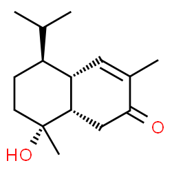 ChemSpider 2D Image | (4aR,5S,8R,8aS)-8-Hydroxy-5-isopropyl-3,8-dimethyl-4a,5,6,7,8,8a-hexahydro-2(1H)-naphthalenone | C15H24O2