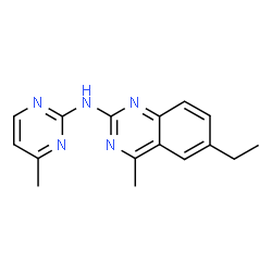ChemSpider 2D Image | 6-Ethyl-4-methyl-N-(4-methyl-2-pyrimidinyl)-2-quinazolinamine | C16H17N5