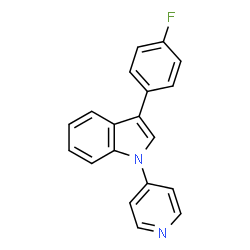 ChemSpider 2D Image | 3-(4-Fluorophenyl)-1-(4-pyridinyl)-1H-indole | C19H13FN2