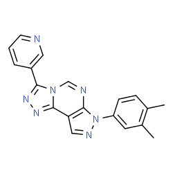 ChemSpider 2D Image | 7-(3,4-Dimethylphenyl)-3-(3-pyridinyl)-7H-pyrazolo[4,3-e][1,2,4]triazolo[4,3-c]pyrimidine | C19H15N7
