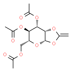 ChemSpider 2D Image | 3,4,6-Tri-O-acetyl-1,2-O-ethenylidene-beta-D-mannopyranose | C14H18O9