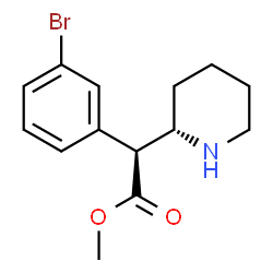 ChemSpider 2D Image | Methyl (2S)-(3-bromophenyl)[(2S)-2-piperidinyl]acetate | C14H18BrNO2