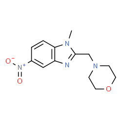 ChemSpider 2D Image | 1-Methyl-2-(4-morpholinylmethyl)-5-nitro-1H-benzimidazole | C13H16N4O3