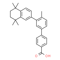 ChemSpider 2D Image | 4'-Methyl-3'-(5,5,8,8-tetramethyl-5,6,7,8-tetrahydro-2-naphthalenyl)-4-biphenylcarboxylic acid | C28H30O2