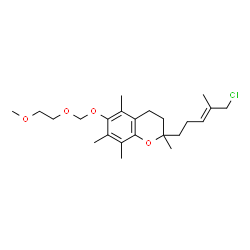 ChemSpider 2D Image | 2-[(3E)-5-Chloro-4-methyl-3-penten-1-yl]-6-[(2-methoxyethoxy)methoxy]-2,5,7,8-tetramethylchromane | C23H35ClO4