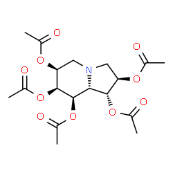 ChemSpider 2D Image | (1R,2R,6S,7S,8R,8aR)-Octahydroindolizine-1,2,6,7,8-pentayl pentaacetate | C18H25NO10