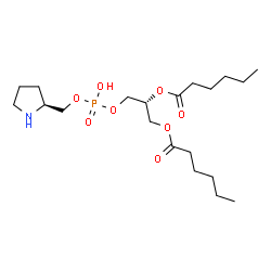 ChemSpider 2D Image | (2R)-2-(Hexanoyloxy)-3-({hydroxy[(2S)-2-pyrrolidinylmethoxy]phosphoryl}oxy)propyl hexanoate | C20H38NO8P