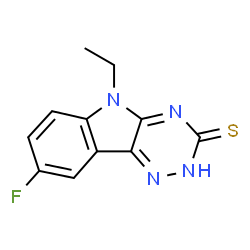 ChemSpider 2D Image | 5-ethyl-8-fluoro-2H-[1,2,4]triazino[5,6-b]indole-3-thione | C11H9FN4S