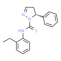 ChemSpider 2D Image | (5R)-N-(2-ethylphenyl)-5-phenyl-4,5-dihydropyrazole-1-carbothioamide | C18H19N3S