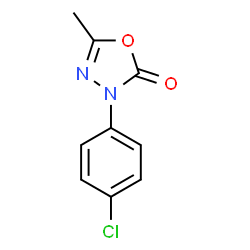 ChemSpider 2D Image | 3-(4-Chlorophenyl)-5-methyl-1,3,4-oxadiazol-2(3H)-one | C9H7ClN2O2
