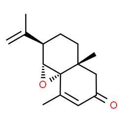 ChemSpider 2D Image | (1aR,2R,4aR,8aR)-2-Isopropenyl-4a,8-dimethyl-1a,2,3,4,4a,5-hexahydro-6H-naphtho[1,8a-b]oxiren-6-one | C15H20O2