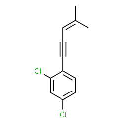 ChemSpider 2D Image | 2,4-Dichloro-1-(4-methyl-3-penten-1-yn-1-yl)benzene | C12H10Cl2