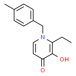ChemSpider 2D Image | 2-Ethyl-3-hydroxy-1-(4-methylbenzyl)-4(1H)-pyridinone | C15H17NO2