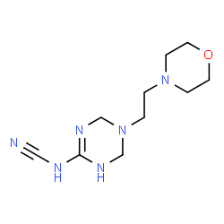 ChemSpider 2D Image | cyanamide, N-[1,4,5,6-tetrahydro-5-[2-(4-morpholinyl)ethyl]-1,3,5-triazin-2-yl]- | C10H18N6O