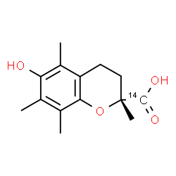 ChemSpider 2D Image | (2R)-6-Hydroxy-2,5,7,8-tetramethyl-2-chromane(~14~C)carboxylic acid | C1314CH18O4