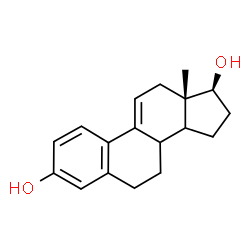ChemSpider 2D Image | (8xi,14xi,17beta)-Estra-1,3,5(10),9(11)-tetraene-3,17-diol | C18H22O2