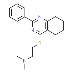 ChemSpider 2D Image | N,N-Dimethyl-2-[(2-phenyl-5,6,7,8-tetrahydro-4-quinazolinyl)sulfanyl]ethanamine | C18H23N3S