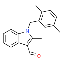 ChemSpider 2D Image | 1-(2,5-Dimethylbenzyl)-2-methyl-1H-indole-3-carbaldehyde | C19H19NO
