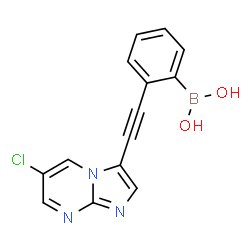 ChemSpider 2D Image | {2-[(6-Chloroimidazo[1,2-a]pyrimidin-3-yl)ethynyl]phenyl}boronic acid | C14H9BClN3O2