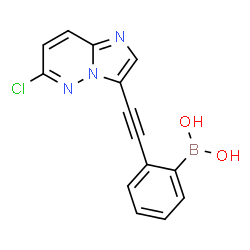 ChemSpider 2D Image | {2-[(6-Chloroimidazo[1,2-b]pyridazin-3-yl)ethynyl]phenyl}boronic acid | C14H9BClN3O2