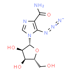 ChemSpider 2D Image | 5-Azido-1-(beta-D-ribofuranosyl)-1H-imidazole-4-carboxamide | C9H12N6O5