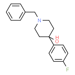 ChemSpider 2D Image | 1-Benzyl-4-(4-fluorophenyl)-4-piperidinol | C18H20FNO