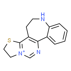 ChemSpider 2D Image | 1,4,5,6-Tetrahydro-2H-[1,3]thiazolo[3',2':1,6]pyrimido[5,4-d][1]benzazepin-13-ium | C14H14N3S