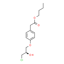 ChemSpider 2D Image | Butyl {4-[(2R)-3-chloro-2-hydroxypropoxy]phenyl}acetate | C15H21ClO4
