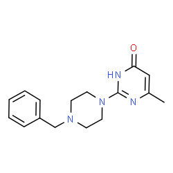 ChemSpider 2D Image | 2-(4-Benzyl-1-piperazinyl)-6-methyl-4-pyrimidinol | C16H20N4O
