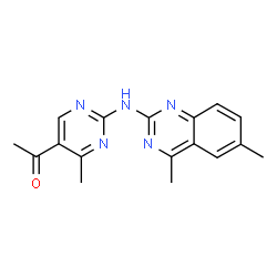 ChemSpider 2D Image | ethanone, 1-[2-[(4,6-dimethyl-2-quinazolinyl)amino]-4-methyl-5-pyrimidinyl]- | C17H17N5O
