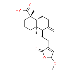 ChemSpider 2D Image | (1S,4aR,5R,8aR)-5-[2-(5-Methoxy-2-oxo-2,5-dihydro-3-furanyl)ethyl]-1,4a-dimethyl-6-methylenedecahydro-1-naphthalenecarboxylic acid | C21H30O5