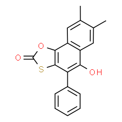 ChemSpider 2D Image | 5-hydroxy-7,8-dimethyl-4-phenylnaphtho[2,1-d][1,3]oxathiol-2-one | C19H14O3S