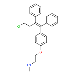 ChemSpider 2D Image | 2-{4-[(1E)-4-Chloro-1,2-diphenyl-1-buten-1-yl]phenoxy}-N-methylethanamine | C25H26ClNO