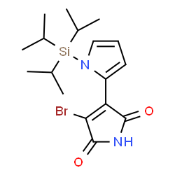 ChemSpider 2D Image | 4'-Bromo-1-(triisopropylsilyl)-1H,1'H-2,3'-bipyrrole-2',5'-dione | C17H25BrN2O2Si