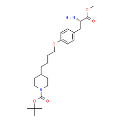 ChemSpider 2D Image | Methyl O-[4-(1-{[(2-methyl-2-propanyl)oxy]carbonyl}-4-piperidinyl)butyl]-L-tyrosinate | C24H38N2O5