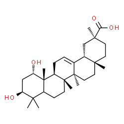 ChemSpider 2D Image | (1alpha,3beta,5xi)-1,3-Dihydroxyolean-12-en-30-oic acid | C30H48O4