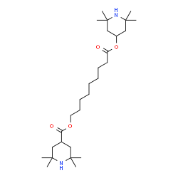ChemSpider 2D Image | 9-Oxo-9-[(2,2,6,6-tetramethyl-4-piperidinyl)oxy]nonyl 2,2,6,6-tetramethyl-4-piperidinecarboxylate | C28H52N2O4