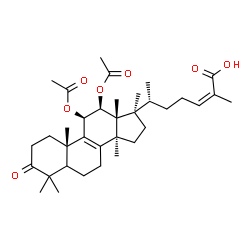ChemSpider 2D Image | (5xi,11beta,12beta,24Z)-11,12-Diacetoxy-17-methyl-3-oxolanosta-8,24-dien-26-oic acid | C35H52O7