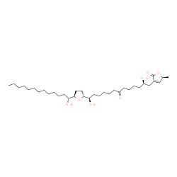 ChemSpider 2D Image | (5S)-3-[(2R,13R)-2,13-Dihydroxy-13-{(2R,5R)-5-[(1R)-1-hydroxytridecyl]tetrahydro-2-furanyl}-7-oxotridecyl]-5-methyl-2(5H)-furanone | C35H62O7