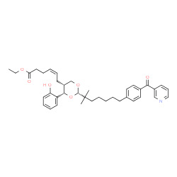 ChemSpider 2D Image | Ethyl (4Z)-6-[(2S,4S,5R)-4-(2-hydroxyphenyl)-2-{2-methyl-7-[4-(3-pyridinylcarbonyl)phenyl]-2-heptanyl}-1,3-dioxan-5-yl]-4-hexenoate | C38H47NO6