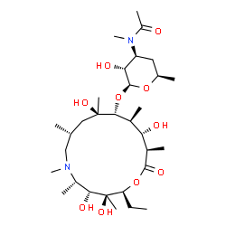 ChemSpider 2D Image | (2S,3S,4R,5S,8R,10R,11R,12S,13S,14R)-2-Ethyl-3,4,10,13-tetrahydroxy-3,5,6,8,10,12,14-heptamethyl-15-oxo-1-oxa-6-azacyclopentadecan-11-yl 3-[acetyl(methyl)amino]-3,4,6-trideoxy-beta-D-xylo-hexopyranosi
de | C31H58N2O10