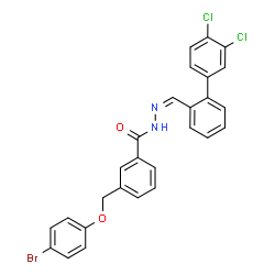 ChemSpider 2D Image | 3-[(4-Bromophenoxy)methyl]-N'-[(Z)-(3',4'-dichloro-2-biphenylyl)methylene]benzohydrazide | C27H19BrCl2N2O2