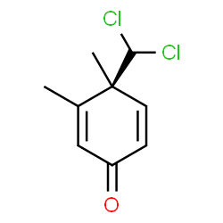 ChemSpider 2D Image | (4S)-4-(dichloromethyl)-3,4-dimethyl-cyclohexa-2,5-dien-1-one | C9H10Cl2O