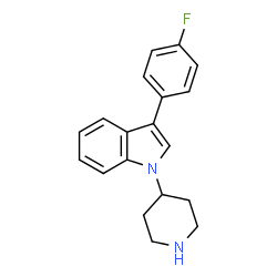 ChemSpider 2D Image | 3-(4-Fluorophenyl)-1-(4-piperidinyl)-1H-indole | C19H19FN2